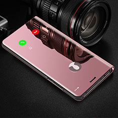 Custodia Portafoglio In Pelle Cover con Supporto Laterale Specchio Cover L01 per OnePlus 9 Pro 5G Oro Rosa