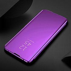 Custodia Portafoglio In Pelle Cover con Supporto Laterale Specchio Cover L01 per Samsung Galaxy A30S Viola