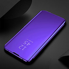 Custodia Portafoglio In Pelle Cover con Supporto Laterale Specchio Cover L01 per Samsung Galaxy A71 5G Blu Notte