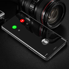Custodia Portafoglio In Pelle Cover con Supporto Laterale Specchio Cover L01 per Xiaomi Redmi Note 9 Pro Nero