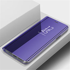 Custodia Portafoglio In Pelle Cover con Supporto Laterale Specchio Cover L02 per Huawei Nova 5 Pro Viola