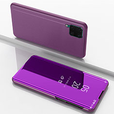 Custodia Portafoglio In Pelle Cover con Supporto Laterale Specchio Cover L02 per Huawei Nova 6 SE Viola