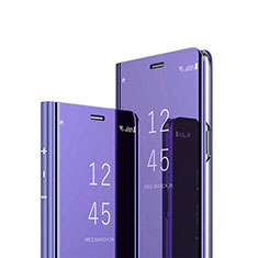 Custodia Portafoglio In Pelle Cover con Supporto Laterale Specchio Cover L02 per Samsung Galaxy A41 Viola