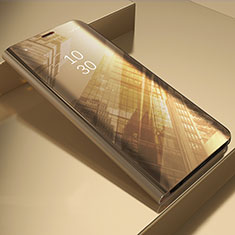 Custodia Portafoglio In Pelle Cover con Supporto Laterale Specchio Cover L03 per Samsung Galaxy A22s 5G Oro