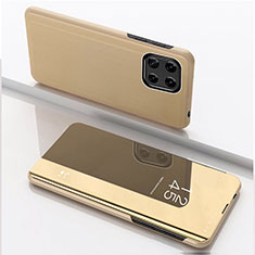 Custodia Portafoglio In Pelle Cover con Supporto Laterale Specchio Cover L04 per Samsung Galaxy A22s 5G Oro