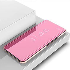Custodia Portafoglio In Pelle Cover con Supporto Laterale Specchio Cover M01 per Huawei Nova 6 5G Oro Rosa
