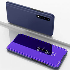 Custodia Portafoglio In Pelle Cover con Supporto Laterale Specchio Cover M01 per Samsung Galaxy A70 Viola