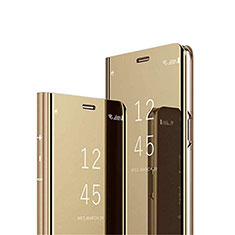 Custodia Portafoglio In Pelle Cover con Supporto Laterale Specchio Cover M02 per Xiaomi Redmi Note 8T Oro