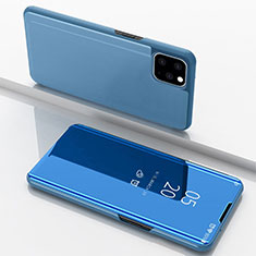 Custodia Portafoglio In Pelle Cover con Supporto Laterale Specchio Cover per Apple iPhone 11 Pro Max Cielo Blu