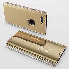 Custodia Portafoglio In Pelle Cover con Supporto Laterale Specchio Cover per Apple iPhone 8 Plus Oro