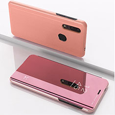 Custodia Portafoglio In Pelle Cover con Supporto Laterale Specchio Cover per Huawei Honor 20i Oro Rosa