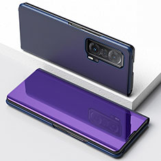 Custodia Portafoglio In Pelle Cover con Supporto Laterale Specchio Cover per Huawei Honor Magic V 5G Viola