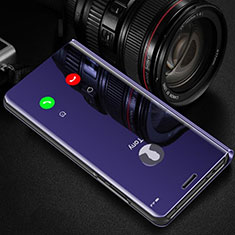 Custodia Portafoglio In Pelle Cover con Supporto Laterale Specchio Cover per Huawei Honor V30 5G Viola