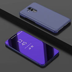 Custodia Portafoglio In Pelle Cover con Supporto Laterale Specchio Cover per Huawei Mate 20 Lite Viola