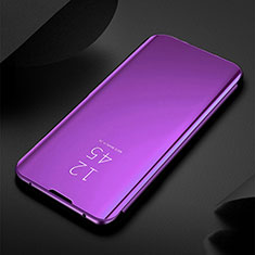 Custodia Portafoglio In Pelle Cover con Supporto Laterale Specchio Cover per Huawei Nova 6 Viola