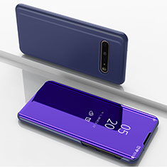 Custodia Portafoglio In Pelle Cover con Supporto Laterale Specchio Cover per LG V60 ThinQ 5G Viola