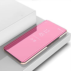 Custodia Portafoglio In Pelle Cover con Supporto Laterale Specchio Cover per Oppo A11s Oro Rosa