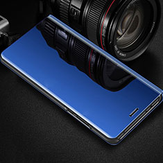 Custodia Portafoglio In Pelle Cover con Supporto Laterale Specchio Cover per Oppo RX17 Pro Blu