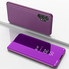 Custodia Portafoglio In Pelle Cover con Supporto Laterale Specchio Cover per Samsung Galaxy A32 4G Lavanda