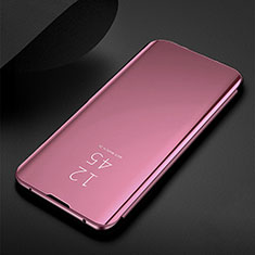 Custodia Portafoglio In Pelle Cover con Supporto Laterale Specchio Cover per Samsung Galaxy M21 Oro Rosa