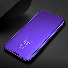 Custodia Portafoglio In Pelle Cover con Supporto Laterale Specchio Cover per Samsung Galaxy M30s Viola