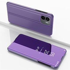 Custodia Portafoglio In Pelle Cover con Supporto Laterale Specchio Cover per Xiaomi Poco C51 Lavanda