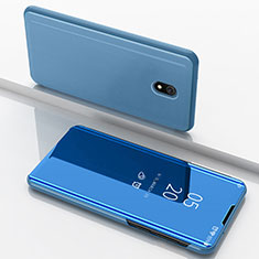 Custodia Portafoglio In Pelle Cover con Supporto Laterale Specchio Cover per Xiaomi Redmi 8A Blu