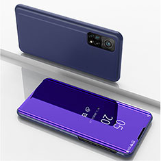 Custodia Portafoglio In Pelle Cover con Supporto Laterale Specchio Cover per Xiaomi Redmi K30S 5G Viola