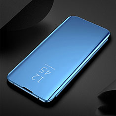 Custodia Portafoglio In Pelle Cover con Supporto Laterale Specchio Cover per Xiaomi Redmi Note 8 Blu