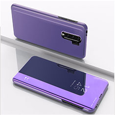 Custodia Portafoglio In Pelle Cover con Supporto Laterale Specchio Cover QH1 per Xiaomi Poco M2 Lavanda