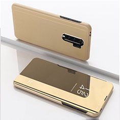 Custodia Portafoglio In Pelle Cover con Supporto Laterale Specchio Cover QH1 per Xiaomi Poco M2 Oro