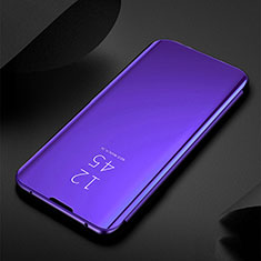 Custodia Portafoglio In Pelle Cover con Supporto Laterale Specchio Cover S01 per Xiaomi Mi Note 10 Pro Viola