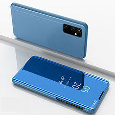 Custodia Portafoglio In Pelle Cover con Supporto Laterale Specchio Cover ZL1 per Samsung Galaxy A15 LTE Blu