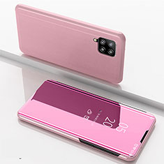 Custodia Portafoglio In Pelle Cover con Supporto Laterale Specchio Cover ZL1 per Samsung Galaxy A42 5G Oro Rosa