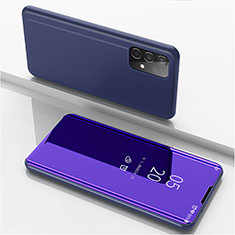 Custodia Portafoglio In Pelle Cover con Supporto Laterale Specchio Cover ZL1 per Samsung Galaxy A52 5G Viola