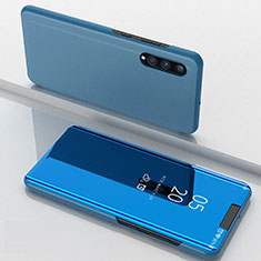 Custodia Portafoglio In Pelle Cover con Supporto Laterale Specchio Cover ZL1 per Samsung Galaxy A70S Blu