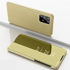 Custodia Portafoglio In Pelle Cover con Supporto Laterale Specchio Cover ZL1 per Samsung Galaxy M80S Oro