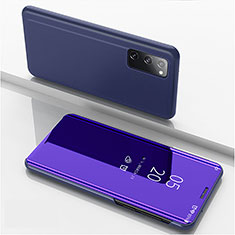 Custodia Portafoglio In Pelle Cover con Supporto Laterale Specchio Cover ZL1 per Samsung Galaxy S20 Viola