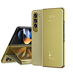 Custodia Portafoglio In Pelle Cover con Supporto Laterale Specchio Cover ZL1 per Samsung Galaxy Z Fold5 5G Oro