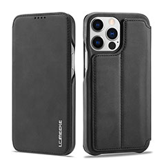 Custodia Portafoglio In Pelle Cover con Supporto LC1 per Apple iPhone 13 Pro Nero