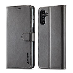 Custodia Portafoglio In Pelle Cover con Supporto LC1 per Samsung Galaxy A14 4G Grigio