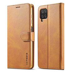 Custodia Portafoglio In Pelle Cover con Supporto LC1 per Samsung Galaxy A22 4G Marrone Chiaro