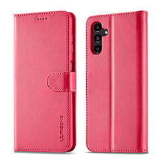 Custodia Portafoglio In Pelle Cover con Supporto LC1 per Samsung Galaxy Jump3 5G Rosa Caldo