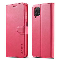 Custodia Portafoglio In Pelle Cover con Supporto LC1 per Samsung Galaxy M32 4G Rosa Caldo