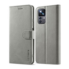 Custodia Portafoglio In Pelle Cover con Supporto LC1 per Xiaomi Mi 12T 5G Grigio