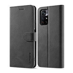 Custodia Portafoglio In Pelle Cover con Supporto LC1 per Xiaomi Poco M4 Pro 5G Nero