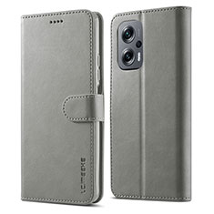 Custodia Portafoglio In Pelle Cover con Supporto LC1 per Xiaomi Poco X4 GT 5G Grigio