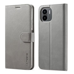 Custodia Portafoglio In Pelle Cover con Supporto LC1 per Xiaomi Redmi A2 Grigio