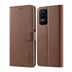 Custodia Portafoglio In Pelle Cover con Supporto LC1 per Xiaomi Redmi K40S 5G Marrone