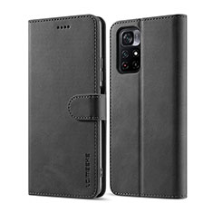 Custodia Portafoglio In Pelle Cover con Supporto LC1 per Xiaomi Redmi Note 11 5G Nero